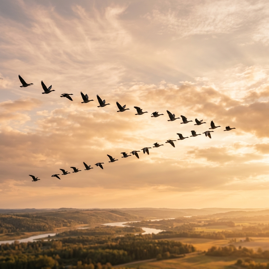 Vol en formation et alignement d'équipe